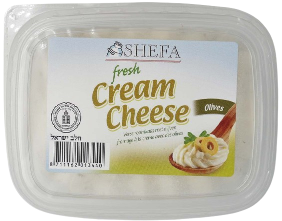 KOSHER CREAM CHEESE SHEFA WITH OLIVES 150 GR.