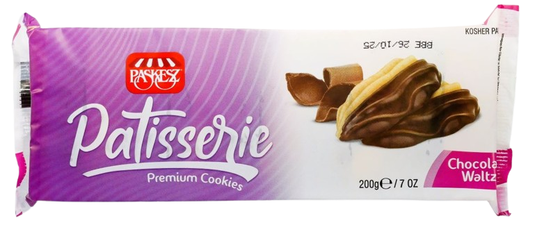 KOSHER PATISSERIE CHOCOLATE WALTZ BISCUITS PASKESZ 200 GR.