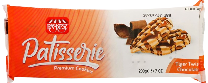 KOSHER PATISSERIE TIGER TWIST CHOCOLATE BISCUITS PASKESZ 200 GR.