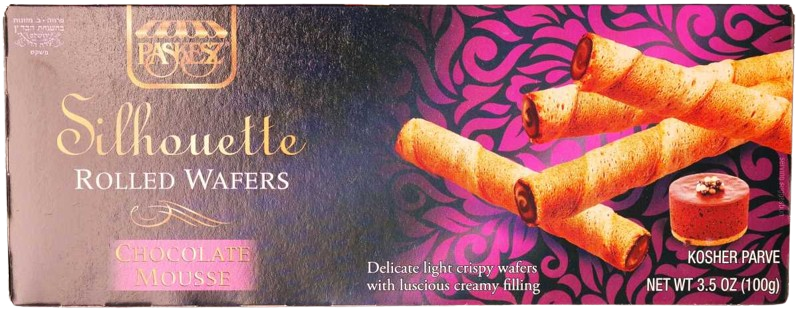 KOSHER ROLLED WAFER CHOCOLATE MOUSSE SILHOUETTE 100 GR.