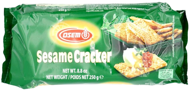 KOSHER SESAME CRACKERS OSEM 250 GR.