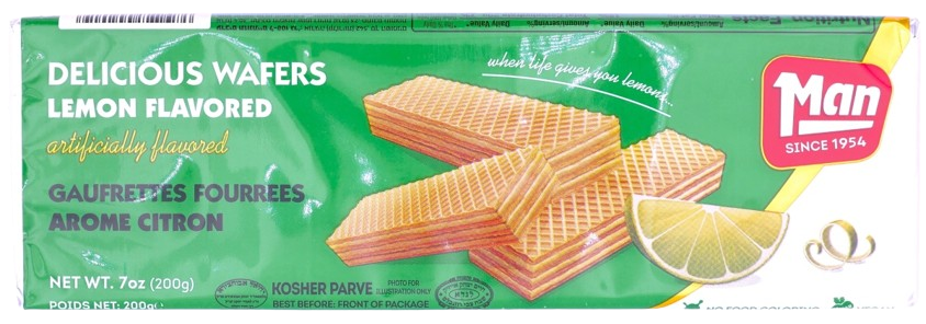 KOSHER WAFERS LEMON FLAVORED MAN 200 GR.