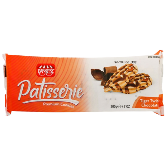 KOSHER PATISSERIE TIGER TWIST BISCOTTI AL CIOCCOLATO PASKESZ 200 GR.