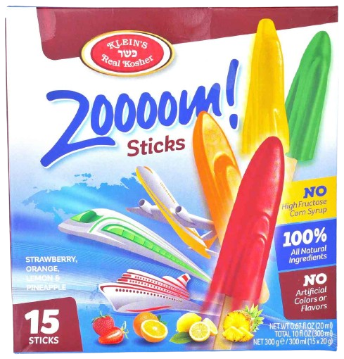 15 KOSHER FRUIT ICES STICKS ZOOOOM 