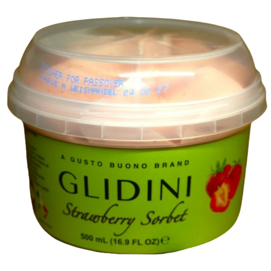 SORBETTO ALLA FRAGOLA KOSHER PARVE GB 500 ML.