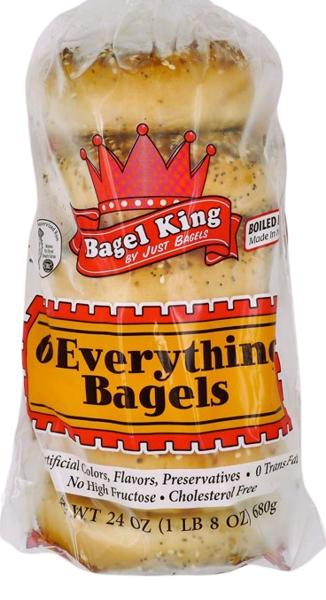 6 KOSHER BAGELS MEZONOT EVRYTHING 680 GR.