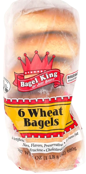 6 WHOLE WHEAT KOSHER BAGELS MEZONOT