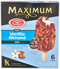 6 X MINI KOSHER VANILLA ALMOND ICE CREAM 