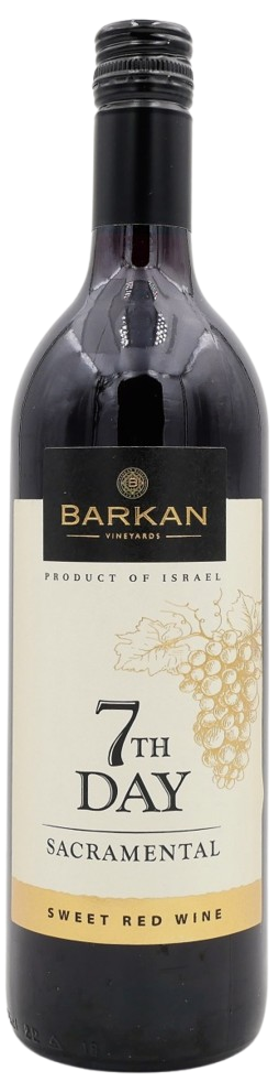 7TH DAY SACRAMENTAL BARKAN 750 ML.  Kosher Red Sweet Wine From Israel