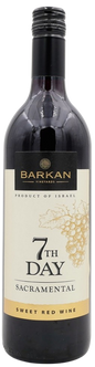7TH DAY SACRAMENTAL BARKAN 750 ML.  Kosher Red Sweet Wine From Israel