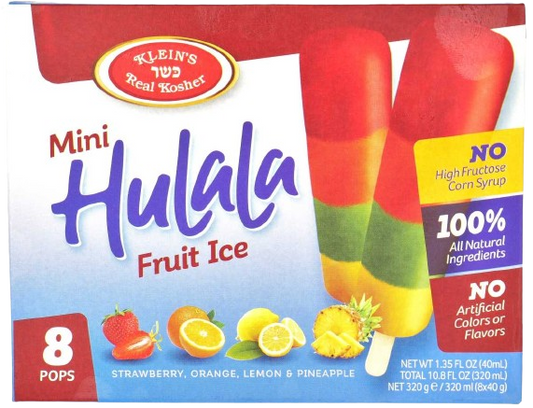 8 X MINI HULALA KOSHER  FRUIT ICE 