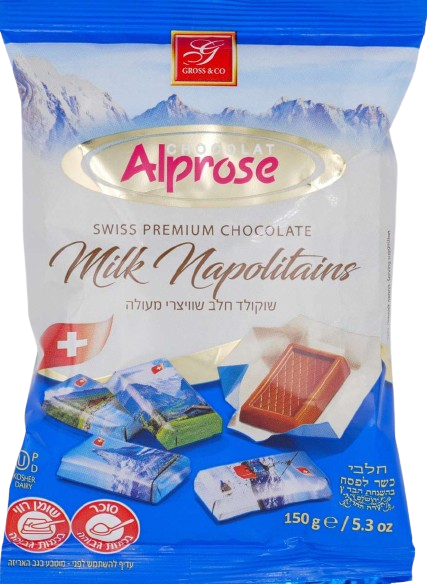 ALPROSE KOSHER MILK CHOCOLATE NAPOLITAINS 150 GR.