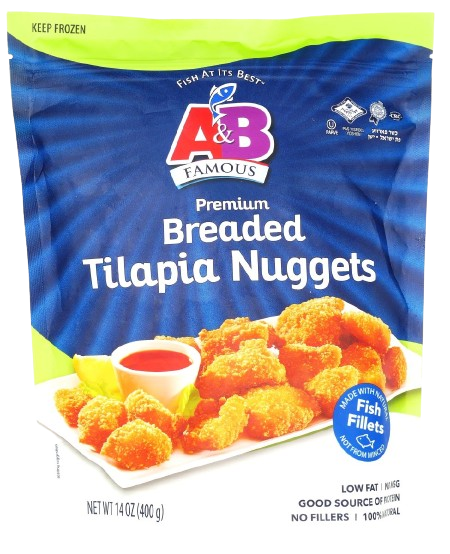 A&B BREADED KOSHER TILAPIA NUGGETS 
