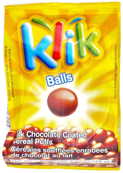 KLIK BALLS KOSHER CHOCOLATE 75 GR.
