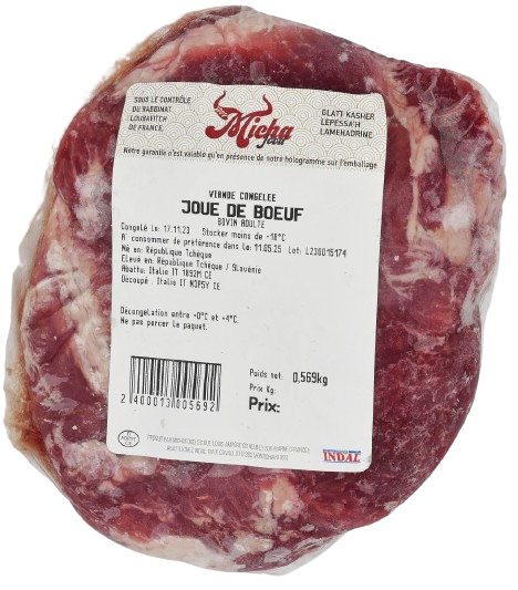KOSHER BEEF CHEEK MEAT GLATT SL 1.2 KG