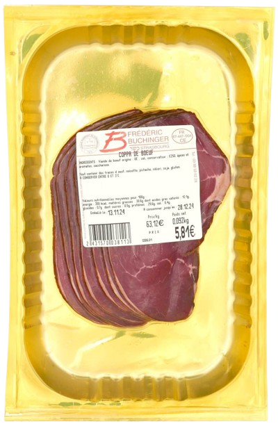 KOSHER  BEEF COPPA GLATT  100 GR.