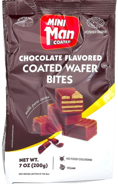 KOSHER CHOCOLATE COATED WAFER BITES MAN 200 GR.