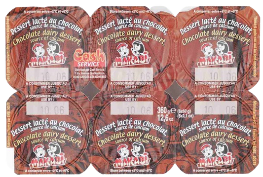 KOSHER CHOCOLATE DESSERT PETIT SUISSE MK  6 X 60 GR.