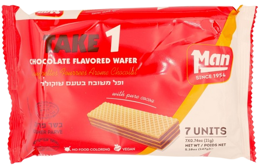 KOSHER CHOCOLATE WAFERS  TAKE 1 MAN 7 UNITS X 21 GR.