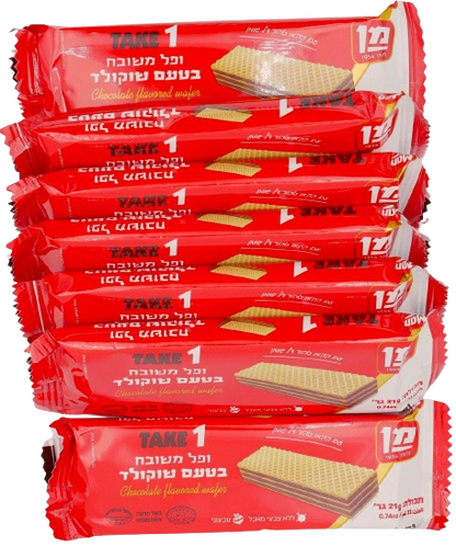 KOSHER CHOCOLATE WAFERS  TAKE 1 MAN 7 UNITS X 21 GR.