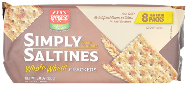 KOSHER CRACKERS SIMPLY SALTINES WHOLE WHEAT 250 GR.