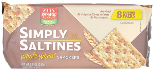 KOSHER CRACKERS SIMPLY SALTINES WHOLE WHEAT 250 GR.