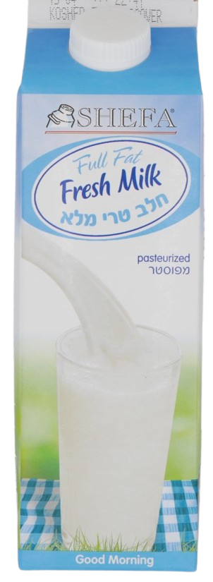 KOSHER FULL FAT FRESH MILK SHEFA 1 LT