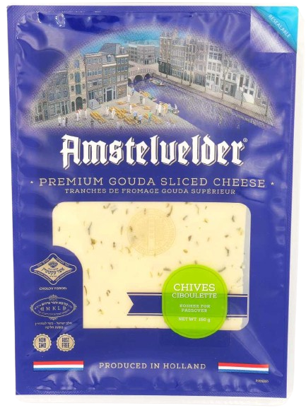 KOSHER GOUDA WITH CHIVES AMS 150 GR.