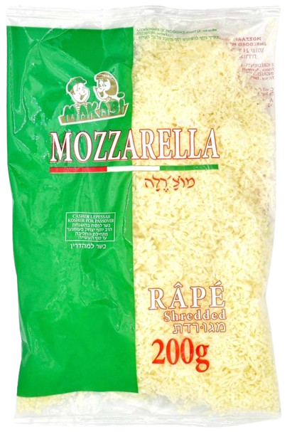 KOSHER GRATED MOZZARELLA CHEESE MK 200 GR.