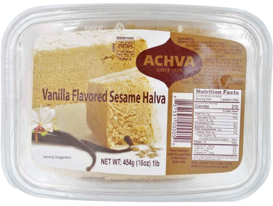 KOSHER HALVA VANILLA FLAVORED ACHVA 454 GR.