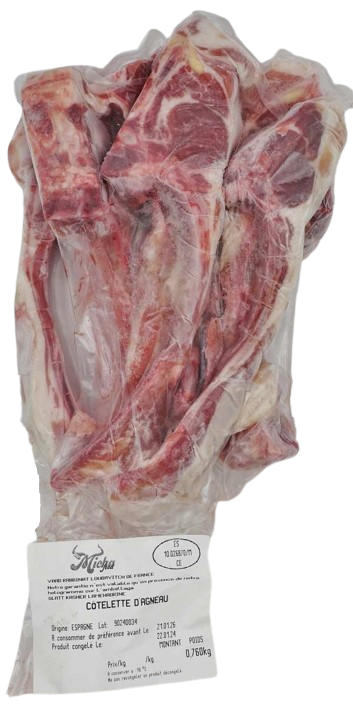 KOSHER LAMB RIBS GLATT SL 1 KG.