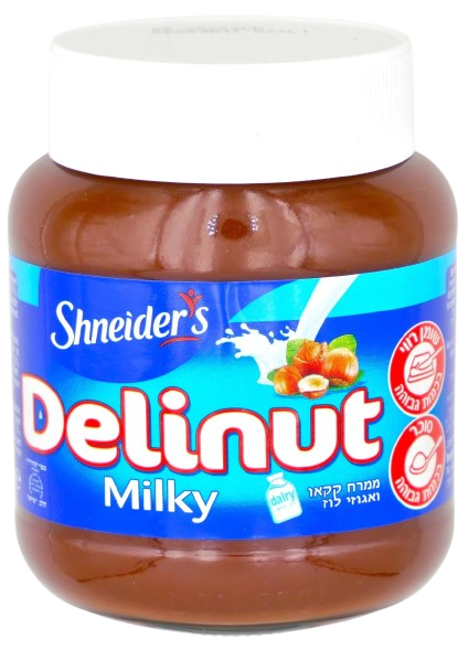 KOSHER  MILKY HAZELNUT CREAM DELINUT 400 GR.