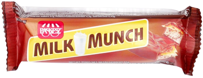 KOSHER MILK MUNCH 22 GR.  MILK CHOCOLATE BAR