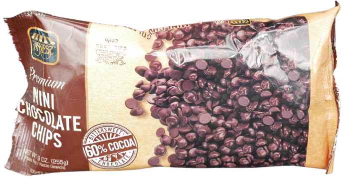 KOSHER MINI CHOCOLATE CHIPS 60% PASKESZ KLP 255 GR.