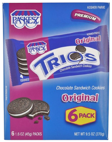 KOSHER ORIGINAL TRIOS SANDWICH COOKIES 6 X 45 GR.  (270 GR.)