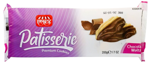 KOSHER PATISSERIE CHOCOLATE WALTZ BISCUITS PASKESZ  200 GR. 