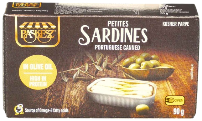 KOSHER PETIT SARDINES PORTUGUESE IN OLIVE OIL 90 GR.