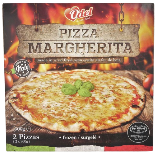 KOSHER PIZZA MARGHERITA WOOD FIRE OVEN BAKED 2 X 300 GR.