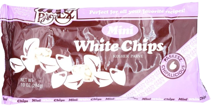 KOSHER PREMIUM MINI WHITE CHOCOLATE CHIPS PASKESZ 284 GR.