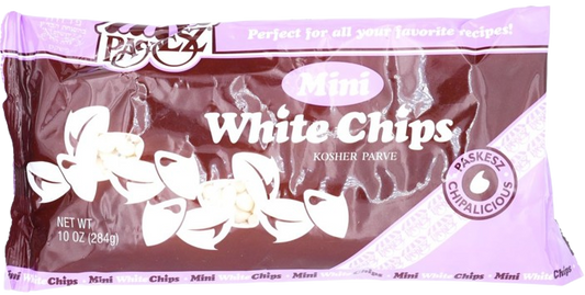 KOSHER PREMIUM MINI WHITE CHOCOLATE CHIPS PASKESZ 284 GR.