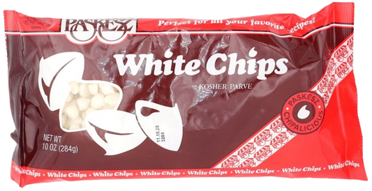 KOSHER PREMIUM WHITE CHOCOLATE CHIPS PASKESZ 284 GR.
