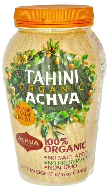 KOSHER PURE ORGANIC TAHINI ACHVA 500 GR.
