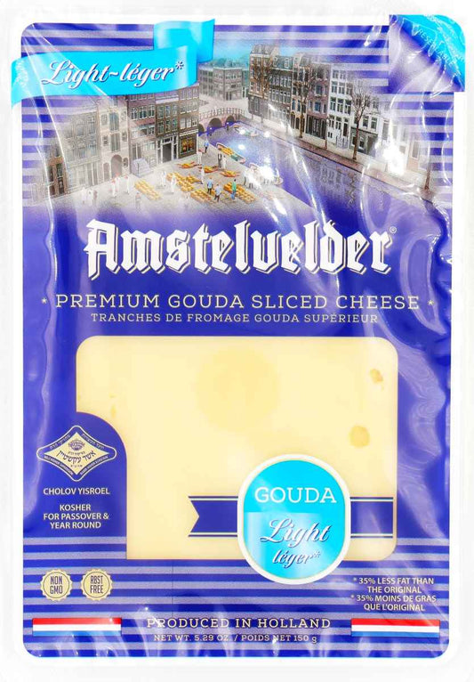 KOSHER SLICED GOUDA LIGHT AMS 150 GR.