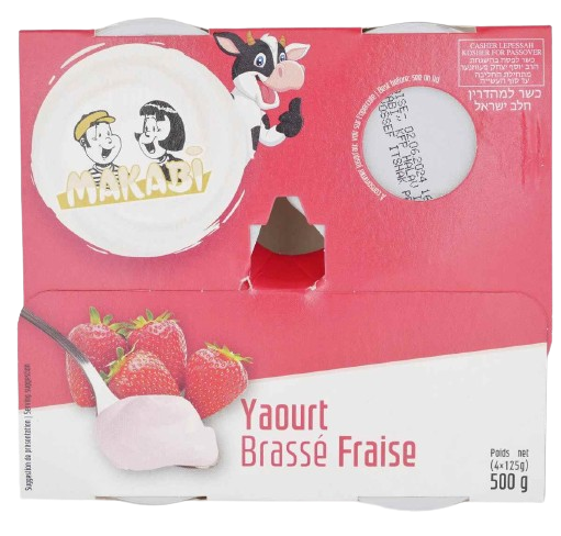 KOSHER STRAWBERRY YOGURT MK 4 X 125 GR.