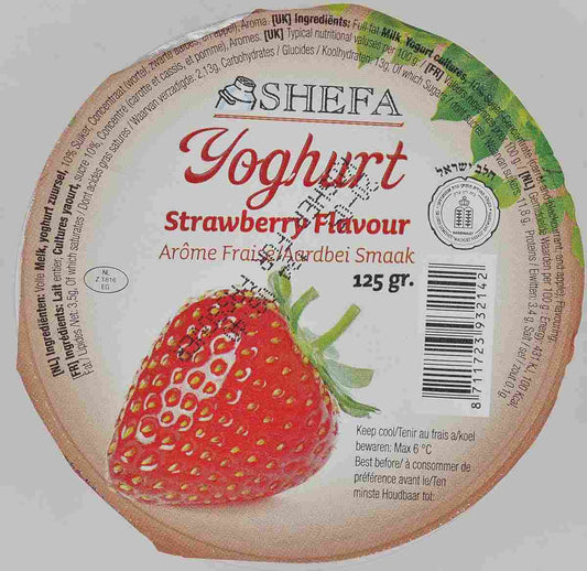 KOSHER STRAWBERRY YOGURT SHEFA 125 GR.