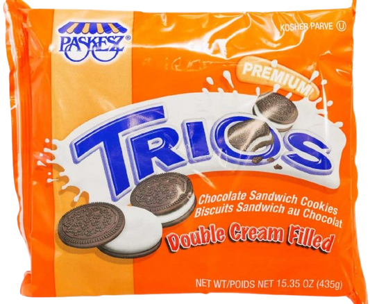 KOSHER TRIOS DOUBLE CREAM SANDWICH COOKIES 405 GR.
