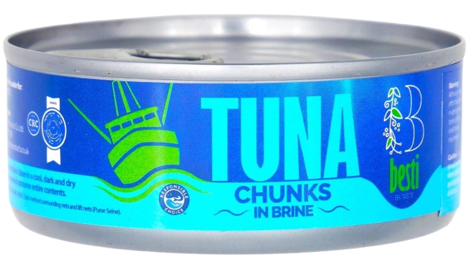 KOSHER TUNA IN BRINE  BESTI CRC 145 GR.