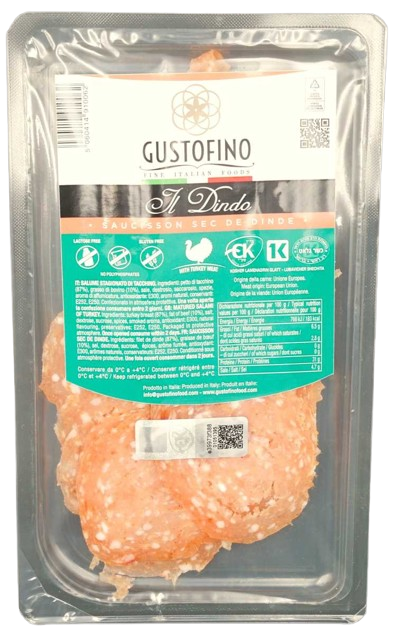 KOSHER TURKEY BRESAOLA SALAMI  GF SL 80 GR.