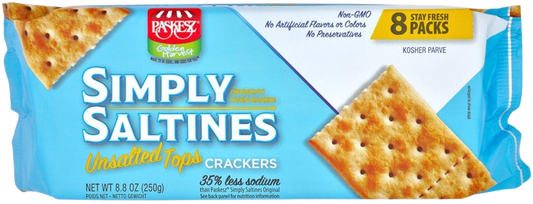 KOSHER UNSALTED CRACKER SIMPLY SALTINES 250 GR.