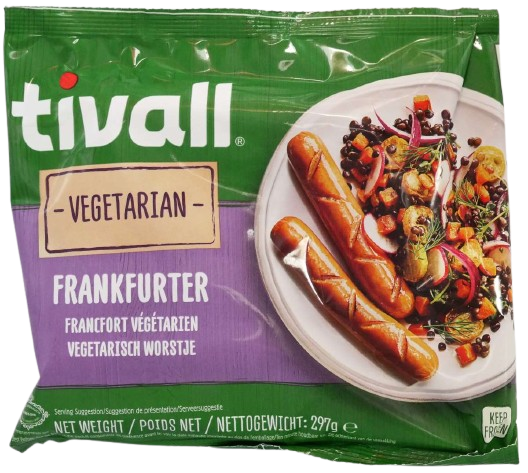 KOSHER VEGAN FRANKFURTER TIVALL 297 GR.